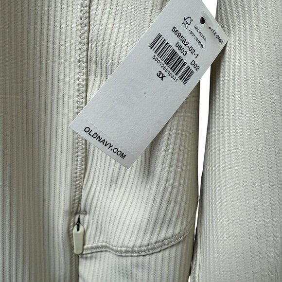 Old Navy Active Jacket Plus Size 3X Cream Ribbed Knit Sportswear Zip Front NWT - Picture 5 of 11
